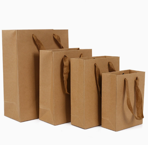 Bolsas de Regalo de Papel Kraft Premium con Asas de Listón, Impresión Personalizada para Bodas y Fiestas - Product Image 4