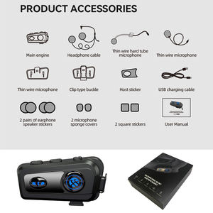Auriculares para casco de motocicleta BT 5,3, manos libres, estéreo, altavoz de música, auriculares inalámbricos Bluetooth - Product Image 6
