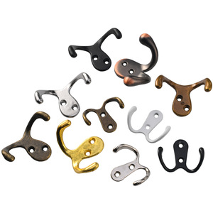Zinc Alloy Double Hook Wall Mounted Coat And Cap Hook <b>For</b> Entryways Behind Doors On Walls Animal Shape Retro Style - Product Image 5