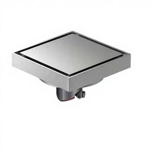 Siphon <span class=keywords><strong>de</strong></span> sol carré moderne en laiton noir <span class=keywords><strong>de</strong></span> 4 pouces, anti-odeur, <span class=keywords><strong>grand</strong></span> format, design invisible pour salles <span class=keywords><strong>de</strong></span> bain résidentielles et hôtelières - Product Image 1