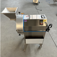 Kleine automatische groente- en fruitblokjes snijmachine voor zoete aardappel, groene ui en chips.