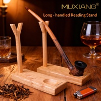 Support pour pipe en bois massif avec longue poignée, présentoir minimaliste moderne pour pipe à tabac, support de rangement en bois pour pipe à fumer