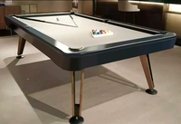 Mesa de Billar Portátil de Madera Sólida, Diseño Moderno y de Lujo, Personalizable, con Bolsillos de Cuero Auténtico, Diseño Duradero