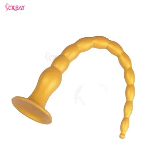 SEXBAY best seller Riding crop 12 bead anale plug back court plug Extra long in silicone liquido tappi di testa preferiti dalle donne maschili