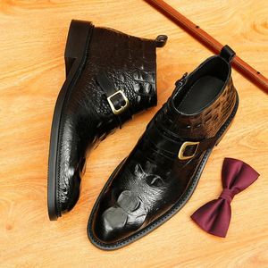 Elegant Italian Style Men's Oxford <b>Boots</b> for Business Office Formal Genuine Leather Handcrafted Thick Soled - Product Image 6