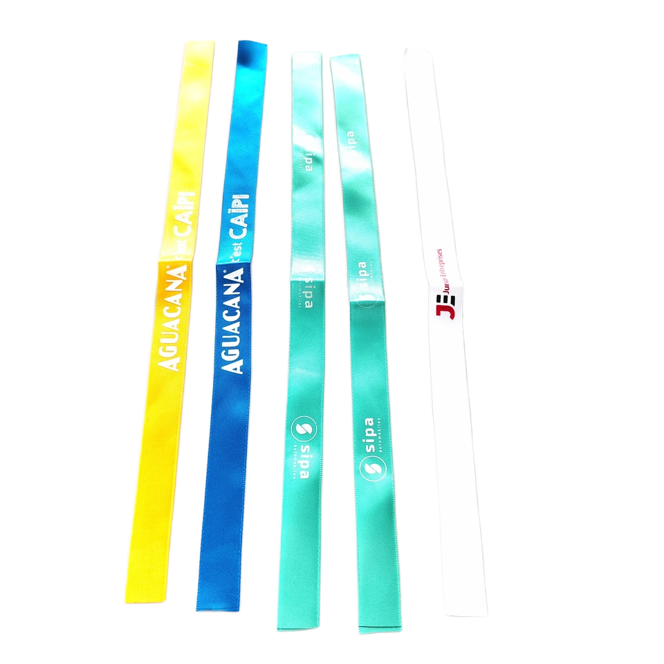 Custom Satin Wristband Strap Lanyard Silk Screen Printing Fashion Short Ribbon for Music Festival Party Concerts Logo Printing Image 3