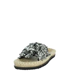 Ciabatta Bassa Donna SASS240770 Nero Bianco Sandali Piatti Stile Espadrillas - Product Image 6