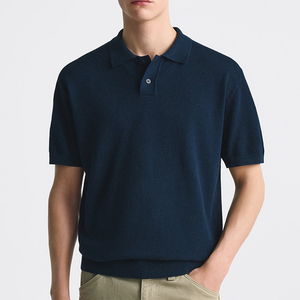 <span class=keywords><strong>Polo</strong></span> <span class=keywords><strong>Basic</strong></span> lavorata a maglia a maniche corte stile sblocco per l'uomo alla moda - Product Image 3
