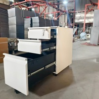 Archivador Metálico Moderno con Ruedas Estrechas y Cerradura, Cajón Móvil de Acero para Debajo del Escritorio, Almacenamiento de Archivos de Oficina