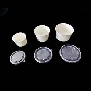 Disposable PP PET Plastic Flat Clear Lids For Paper Bowl Cold Drink Cup