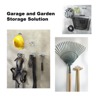 Lot de 6 crochets à outils muraux pratiques pour garage, abris de jardin, entrepôt d'équipements sportifs, solution de stockage murale polyvalente.