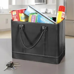 High-capacity Waterproof luxury leather Document desk Organizer box
