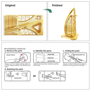 ชุด <span class=keywords><strong>Piececool</strong></span> HP001-G BURJ Al ARAB DIY โลหะจิ๊กซอว์อาคารสำหรับวัยรุ่นและผู้ใหญ่ - Product Image 4