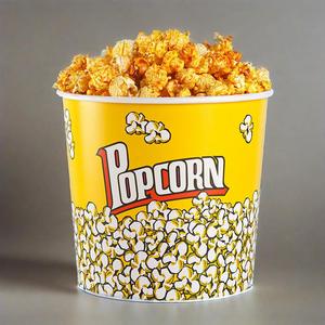 Cubos de papel para palomitas de maíz, redondos, de calidad alimentaria, desechables, con diseño gráfico de palomitas de maíz para uso comercial - Product Image 4