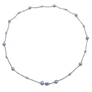Wenchi Zhuji Luxury Flawless Light <b>Silver</b> Starry Sky Freshwater <b>Pearl</b> <b>Necklace</b> Basic Two Wearing Clavicular Chains S925 Pure - Product Image 5