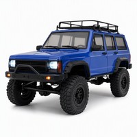 Voiture RC tout-terrain 4x4 de qualité hobby, SUV télécommandé 2,4 GHz, bleu, Rock Crawler, ABS+Métal, LED, 1:10, pour drift et escalade, cadeau
