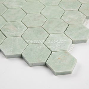 <span class=keywords><strong>Carrelage</strong></span> mosaïque vintage en marbre <span class=keywords><strong>vert</strong></span> menthe, 2 ", mosaïque en marbre <span class=keywords><strong>hexagonal</strong></span> pour décoration intérieure, mur de sol - Product Image 3