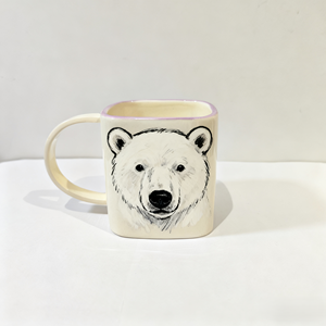 Taza de Cerámica Hecha a Mano Personalizada - Diseño de Oso <span class=keywords><strong>Polar</strong></span> Pintado a Mano - Taza de Café de Porcelana Personalizada - Regalo Navideño - Product Image 6