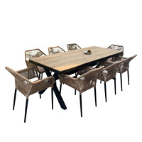 Ensemble table et chaises portables en alliage d'aluminium, style moderne et minimaliste, pour cour extérieure, villa, jardin ouvert, terrasse de loisirs