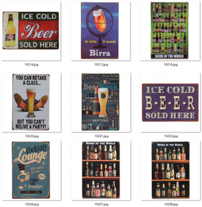 Gaoyang Decor <span class=keywords><strong>Plaque</strong></span> de <span class=keywords><strong>cocktail</strong></span> en métal vintage imprimée UV Logo personnalisé Décoration murale décorative en étain pour Pub Bar Club Man Cave - Product Image 5