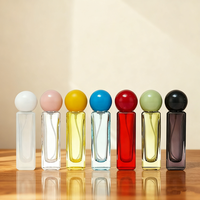 Flacon de parfum ludique avec couvercle sphérique 30 ml en verre teinté néon, vaporisateur vide pour cosmétiques, vente en gros