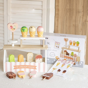 ร้านขายไอศกรีมจำลอง ของเล่นเด็ก บ้านไม้ ชุดครัว ของเล่นเสริมพัฒนาการ พร้อมชุดน้ำชายามบ่าย - Product Image 3