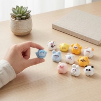 Figuras de Animales de Resina, Serie de Animales Bebé Kawaii, Vaca, Panda, Tigre, Conejo, Cerdo, Mono, Zodiaco Chino, Tema de Zoológico, Juguete para Cuarto de Niños