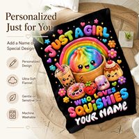 Juste une fille qui aime les squishies : Couverture personnalisée anti-stress avec motif de squishies pour enfants et adultes