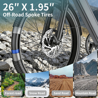 Bicicleta Eléctrica de Montaña y Carretera GOKEEP EP26, 250W, 48V, 26 Pulgadas, Frenos, Pedaleo Asistido, Precio de Fábrica al por Mayor, OEM, ODM
