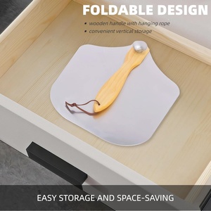 Pelle à pizza en acier inoxydable avec manche en bois, pliable, en aluminium, jetable, résistante au four, outil de transfert de pizza - Product Image 3