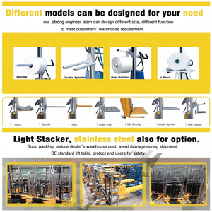 Carrete elevador de manejo de rollo pequeño, elevación de <span class=keywords><strong>100Kg</strong></span>, semiapilador Manual, Mini apilador manual, carretilla elevadora, apilador de carrete de madera - Product Image 6