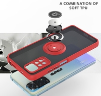 360 Protection complète Rotation magnétique porte-anneau arrière coque de téléphone en TPU pour Xiaomi Redmi Note 11S Note 10 Pro