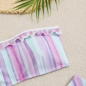 Ensemble de bikini tricoté à la main sur mesure pour femmes, maillot de bain sexy 2 pièces pour filles avec pompons en cristal, vêtements de plage - Product Image 2