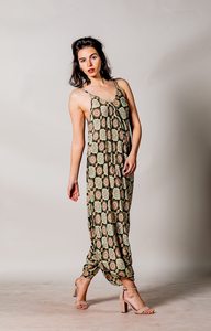 2026 Latest Cotton <b>Jumpsuit</b> Ladies Breathable Washable Tie-Dye Design Natural Waistline <b>Pockets</b> One Plus Size Summer Vacation - Product Image 2