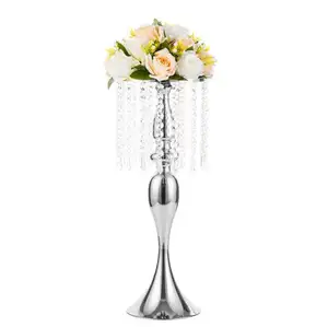 Wholesales धातु क्रिस्टल फूल शादी की पार्टी के लिए खड़े हो जाओ सड़क नेतृत्व छुट्टी घर की सजावट के टेबल के साथ Centerpieces क्रिस्टल श्रृंखला