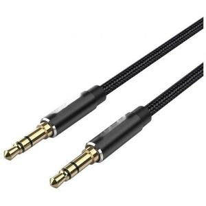 Câble stéréo 1,5 m, jack 3,5 mâle vers jack 3,5 mâle, couleur noire, idéal pour connecter des appareils audio. - Product Image 1