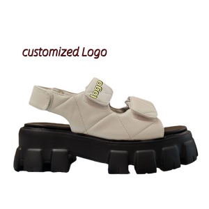 Sandalias de Plataforma de Lujo de Primera Calidad para Mujer, de Cuero Genuino y Paja, Zapatos Casuales de Verano con Aumento de Altura - Product Image 5