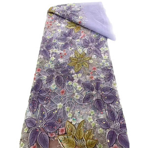 Ni. Ai thời trang sang trọng hạt Thiết kế thêu đính cườm Sequins ren Bridal ngọc trai ren Wedding party Dress - Product Image 4