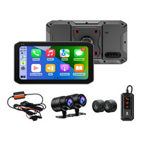 6.25 "système multimédia de moto sans fil CarPlay double caméra DVR TPMS BSD IP67 étanche moto GPS