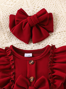 Kids Clothing Children's Clothing New Style Toddler <b>Long</b>-sleeve Rompers <b>Socks</b> Headbands Baby Girl Clothes 0-18M - Product Image 4