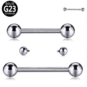 Piercing in Titanio <span class=keywords><strong>G23</strong></span>/ASTM F136 con Filettatura Interna e Sfere, Anelli per Ombelico, Gioielli per Sopracciglia - Product Image 4