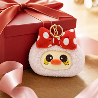 Porte-clés en peluche renne marron mignon, doux et moelleux, breloque de sac avec anneau doré, porte-clés personnalisé, fabricant OEM ODM de cadeaux