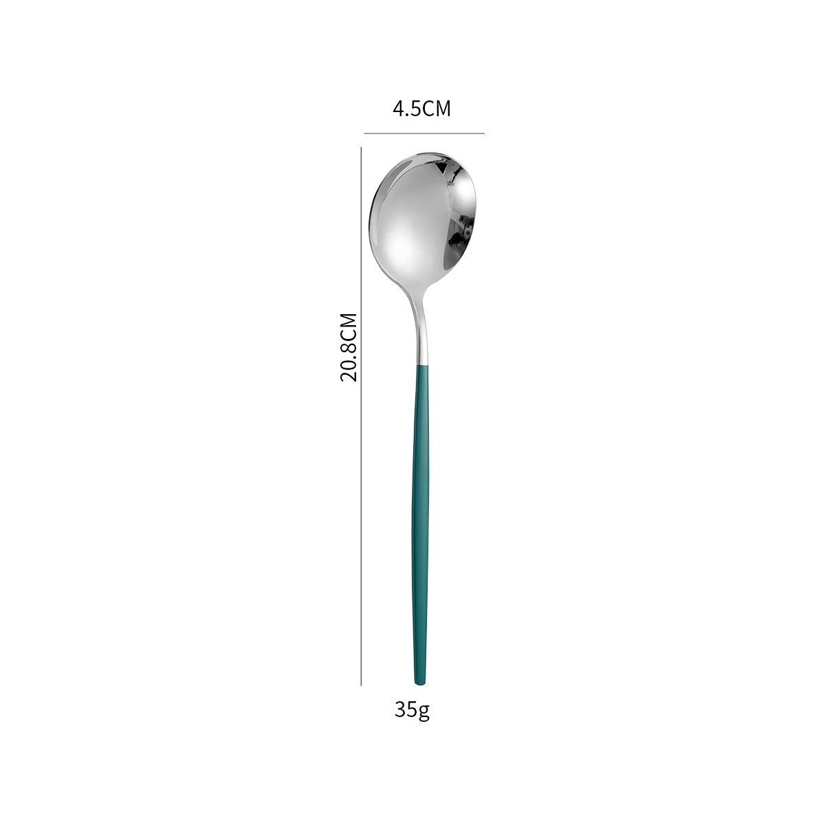 Green and silver spoons