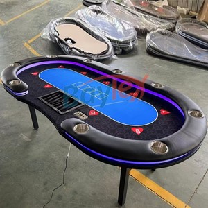 Giá Rẻ Giá Tùy Chỉnh Sòng Bạc Có Thể Gập Lại Poker Bảng Với Thẻ Shuffler Và LED Ánh Sáng - Product Image 1