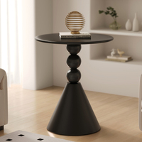 Mesa Auxiliar Redonda Pequeña Color Crema, Mesa Auxiliar de Estilo Minimalista Moderno para el Dormitorio, Mesa de Centro para Sala de Estar al por Mayor