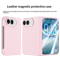 Étui de téléphone pliable Duo avec motif diamant, coque intégrée en PC, film de protection magnétique, protection intégrale anti-chute