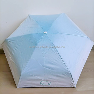 Tùy chỉnh di động mặt trời mưa không thấm nước ngoài trời 19 inch 6 xương sườn Mini <span class=keywords><strong>Pocket</strong></span> UV bảo vệ 5 gấp ô - Product Image 2