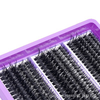 Bulu Mata Tebal 60D 80D 100D Natural C-Curly Semi-Handmade High Density 15 Baris Tersegmentasi DIY Bebas Kekejaman Hewan Dapat Didaur Ulang
