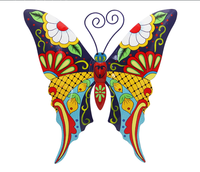 Arte de pared de jardín de insectos de Metal, Libélula de Metal de estilo mejicano, decoración artística de pared