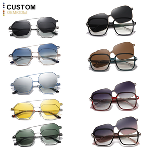 Tiktok 高品質 レディース 偏光サングラス レトロ クリップオン サングラス ブルーライトカット 男女兼用 オーバーサングラス - Product Image 1